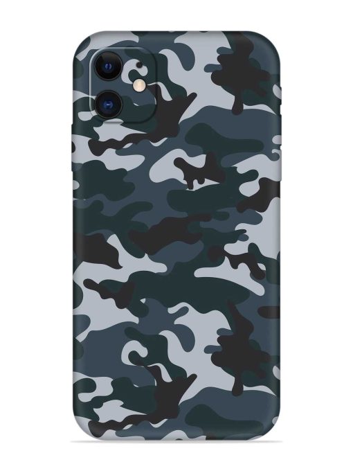 Dark Blue Army Military Art Embossed Soft Silicone Case for Apple Iphone 11 Edge Zapvi