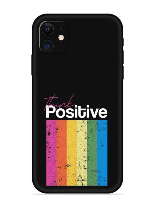 Think Positive Typography Embossed Soft Silicone Case for Apple Iphone 11 Edge Zapvi