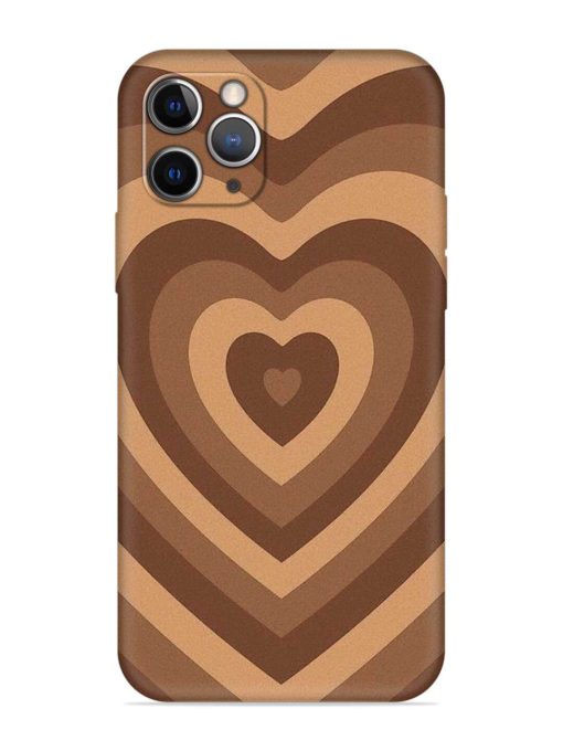 Brown Heart Embossed Soft Silicone Case for Apple Iphone 11 Pro Edge Zapvi