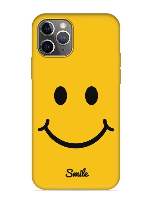 Yellow Smiley Embossed Soft Silicone Case for Apple Iphone 11 Pro Max Edge Zapvi