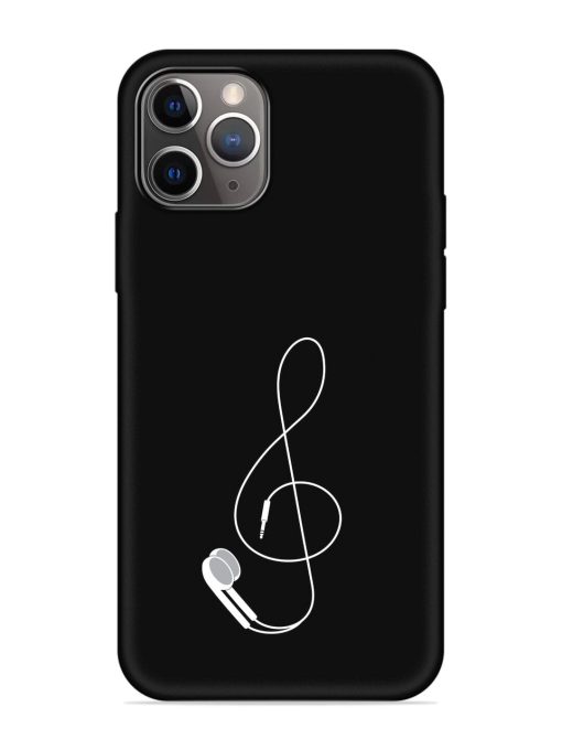 Music Earphone Vector Embossed Soft Silicone Case for Apple Iphone 11 Pro Max Edge Zapvi