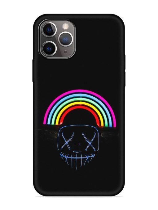 Mask Rainbow Embossed Soft Silicone Case for Apple Iphone 11 Pro Max Edge Zapvi