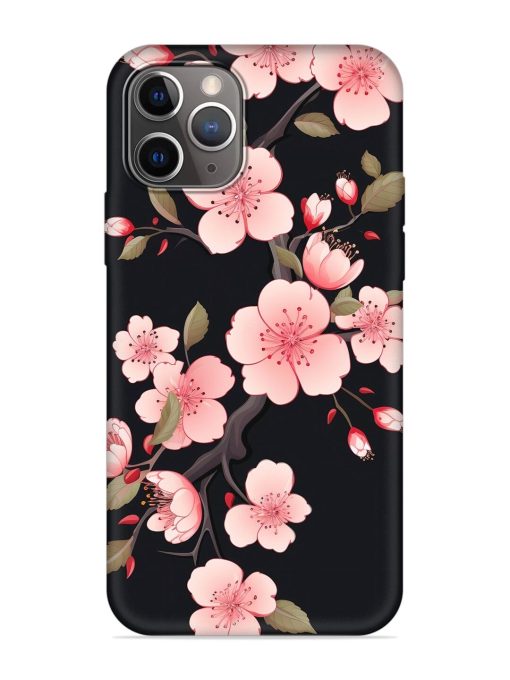 Cherry Blossom Embossed Soft Silicone Case for Apple Iphone 11 Pro Max Edge Zapvi