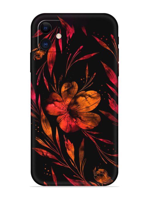 Red Flower Painting Embossed Soft Silicone Case for Apple Iphone 12 Edge Zapvi