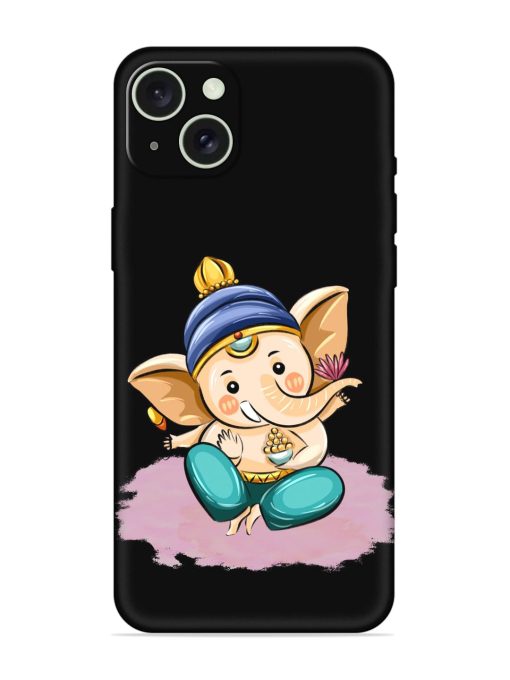 Bal Ganesh Vector Art Embossed Soft Silicone Case for Apple Iphone 15 Plus Edge Zapvi