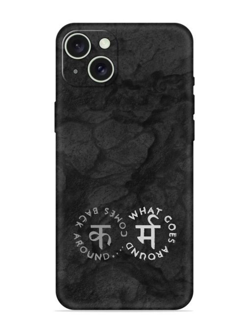 Karma Hindi Word Embossed Soft Silicone Case for Apple Iphone 15 Plus Edge Zapvi