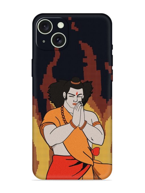 Shree Ram Vector Embossed Soft Silicone Case for Apple Iphone 15 Plus Edge Zapvi