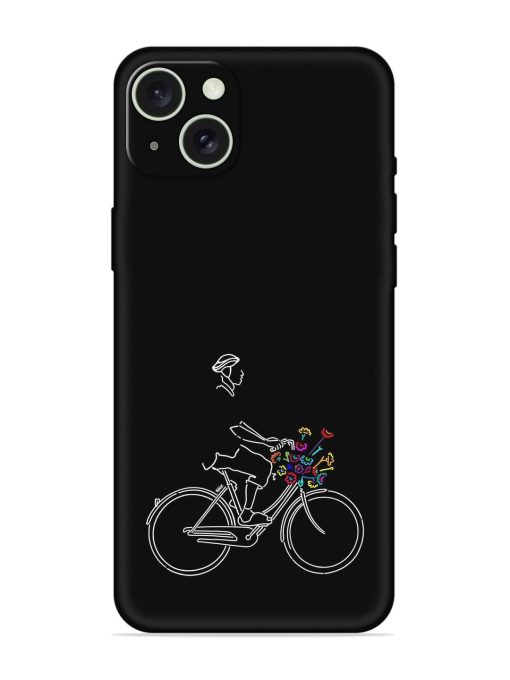 Minimalist Cycle Art Embossed Soft Silicone Case for Apple Iphone 15 Plus Edge Zapvi