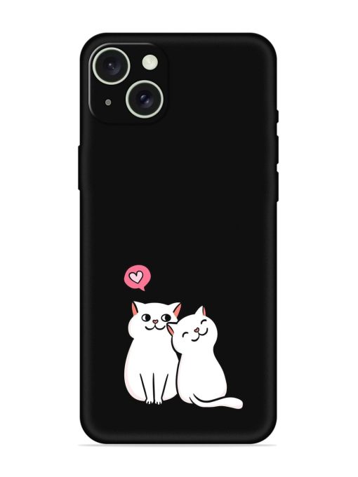 Cute Loving Cats Embossed Soft Silicone Case for Apple Iphone 15 Plus Edge Zapvi