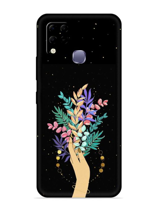 Flower On Hand Embossed Soft Silicone Case for Infinix Hot 10S Edge Zapvi