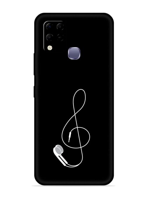 Music Earphone Vector Embossed Soft Silicone Case for Infinix Hot 10S Edge Zapvi