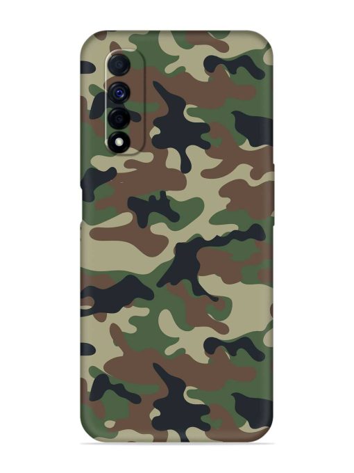 Army Military Camouflage Dark Green Embossed Soft Silicone Case for Realme Narzo 30 (4G) Edge Zapvi