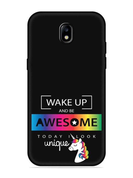 Inspirational Quote Unicorn Embossed Soft Silicone Case for Samsung Galaxy J7 (2017) Edge Zapvi