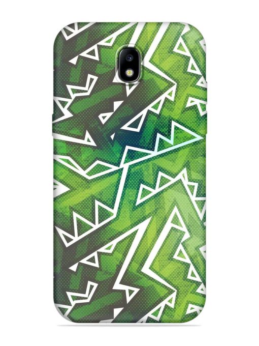 Green Graffiti Seamless Embossed Soft Silicone Case for Samsung Galaxy J7 (2017) Edge Zapvi