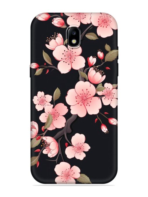 Cherry Blossom Embossed Soft Silicone Case for Samsung Galaxy J7 (2017) Edge Zapvi