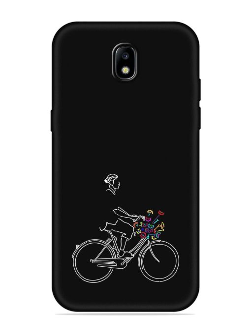 Minimalist Cycle Art Embossed Soft Silicone Case for Samsung Galaxy J7 (2017) Edge Zapvi