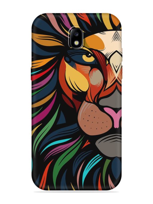 Trippy Lion Art Embossed Soft Silicone Case for Samsung Galaxy J7 (2017) Edge Zapvi