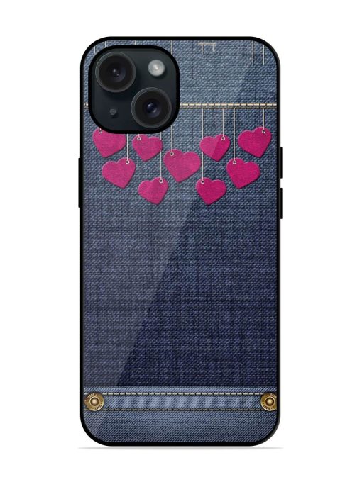 Jeans Love Heart Glossy Metal TPU Case Edge Zapvi