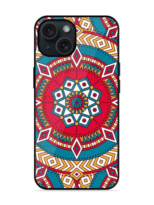 Mandala Red White Pattern Glossy Metal TPU Case Edge Zapvi