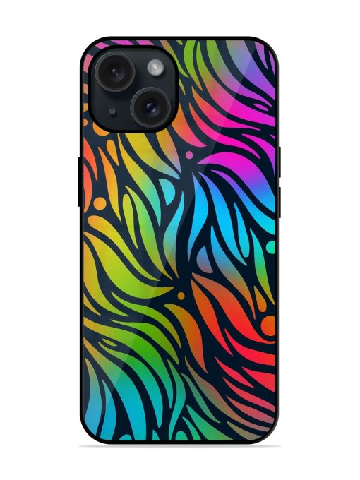 Abstract Leaf Design Glossy Metal TPU Case Edge Zapvi