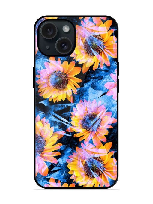 Seamless Grunge Sunflower Glossy Metal TPU Case Edge Zapvi