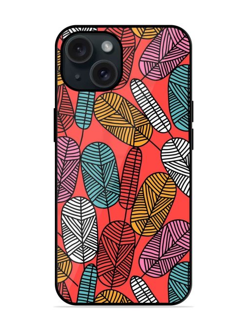 Linear Doodle Leaf Glossy Metal TPU Case Edge Zapvi