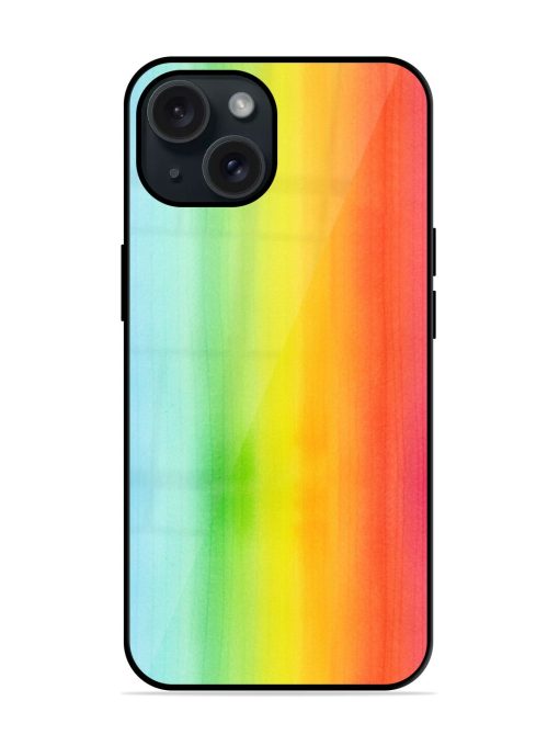 Bright Rainbow Watercolor Glossy Metal TPU Case Edge Zapvi