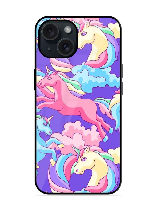 Seamless Pattern Unicorns Glossy Metal TPU Case Edge Zapvi