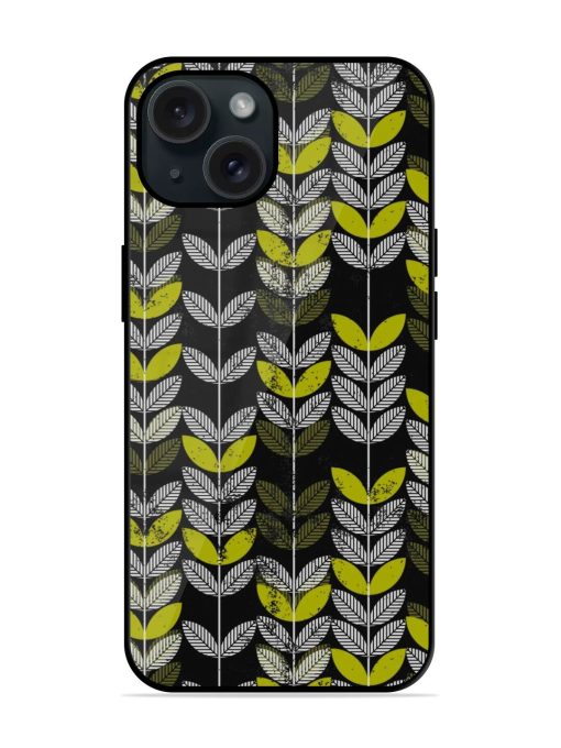 Retro Green Leaves Glossy Metal TPU Case Edge Zapvi