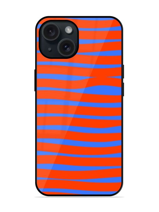 Stripes Pattern Orange Glossy Metal TPU Case Edge Zapvi