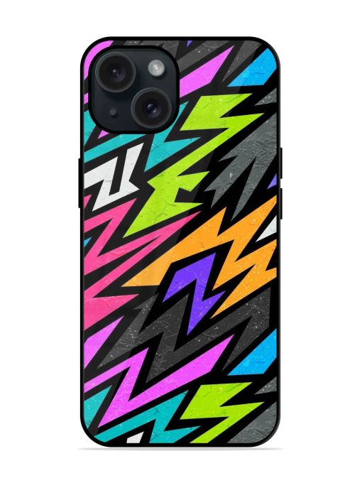 Grunge Graffiti Geometric Glossy Metal TPU Case Edge Zapvi