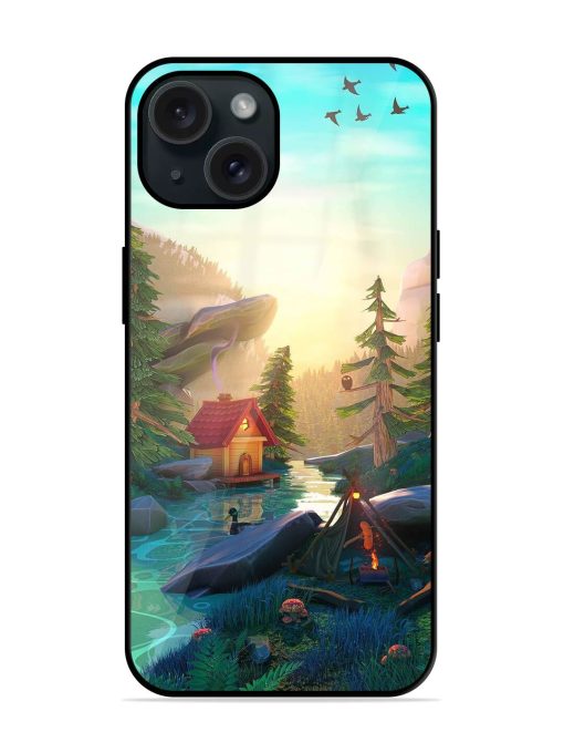 Cartoon Mountain Lake Glossy Metal TPU Case Edge Zapvi