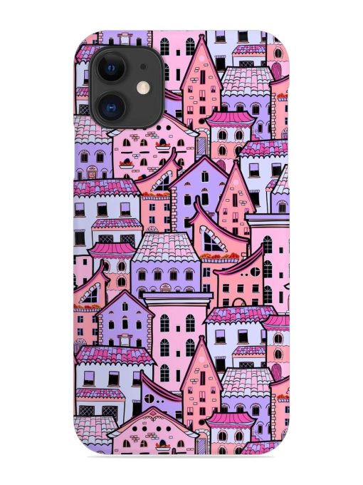 Seamless Pattern Houses Snap Case for Apple Iphone 11 Edge Zapvi