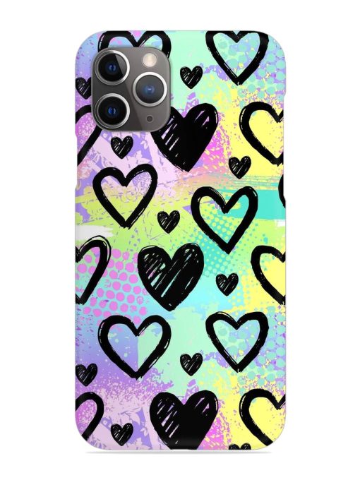 Bright Pattern Hearts Snap Case for Apple Iphone 11 Pro Edge Zapvi