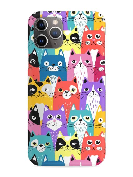 Funny Cartoon Cats Snap Case for Apple Iphone 11 Pro Max Edge Zapvi