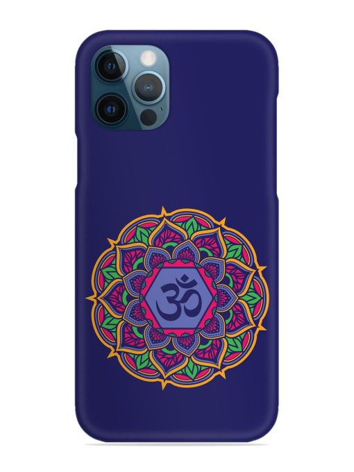 Om Mandala Art Blue Snap Case for Apple Iphone 12 Pro Edge Zapvi