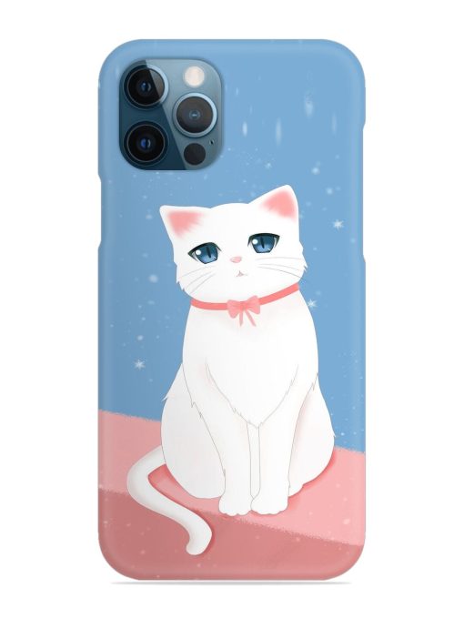 Cute White Cat Snap Case for Apple Iphone 12 Pro Edge Zapvi