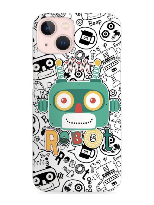 Robot Modern Seamless Pattern Snap Case for Apple Iphone 14 Edge Zapvi