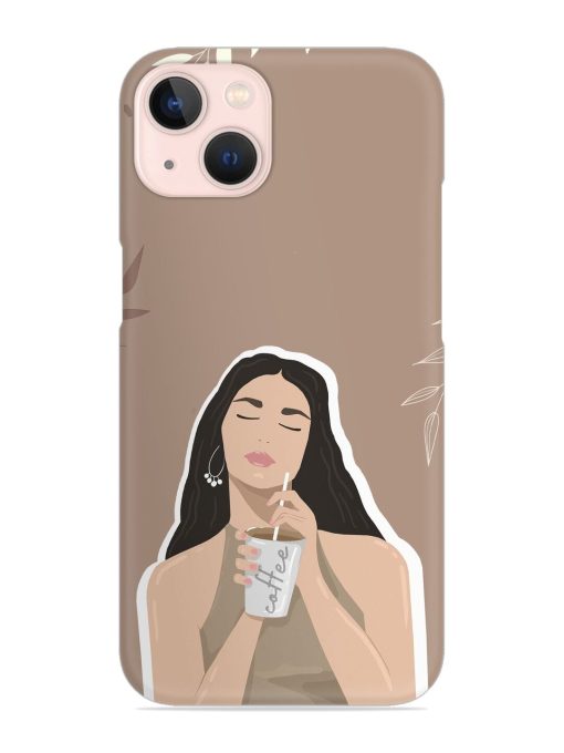 Girl With Coffee Snap Case for Apple Iphone 14 Edge Zapvi