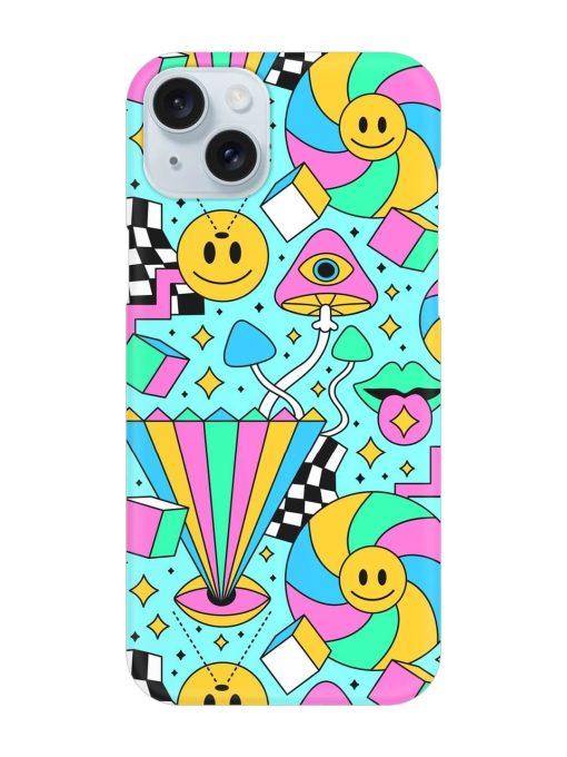 Trippy Rainbow 60S Snap Case for Apple Iphone 15 Plus Edge Zapvi