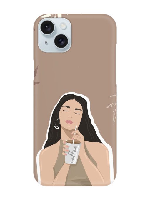 Girl With Coffee Snap Case for Apple Iphone 15 Plus Edge Zapvi