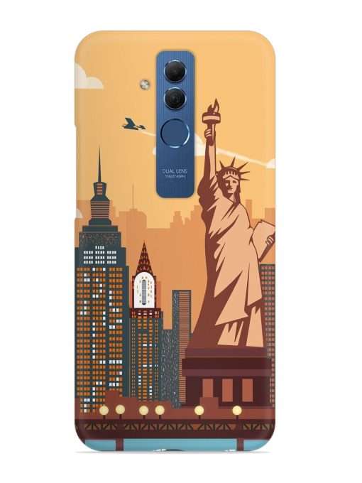 New York Statue Of Liberty Architectural Scenery Snap Case for Honor Mate 20 Lite Edge Zapvi