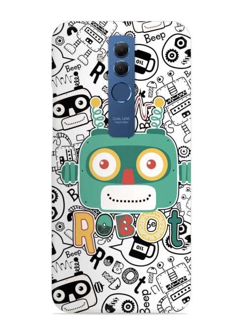 Robot Modern Seamless Pattern Snap Case for Honor Mate 20 Lite Edge Zapvi