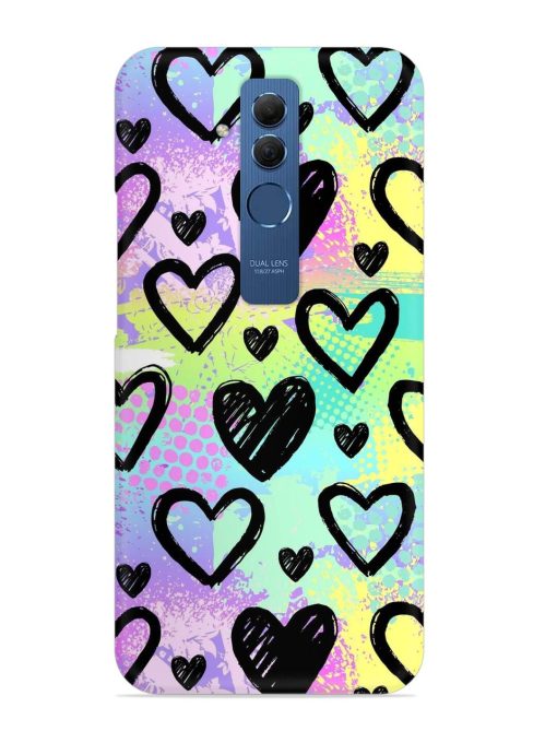 Bright Pattern Hearts Snap Case for Honor Mate 20 Lite Edge Zapvi