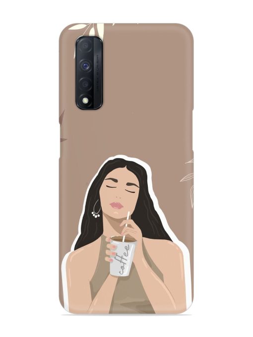 Girl With Coffee Snap Case for Realme Narzo 30 (4G) Edge Zapvi