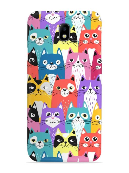 Funny Cartoon Cats Snap Case for Samsung Galaxy J7 (2017) Edge Zapvi