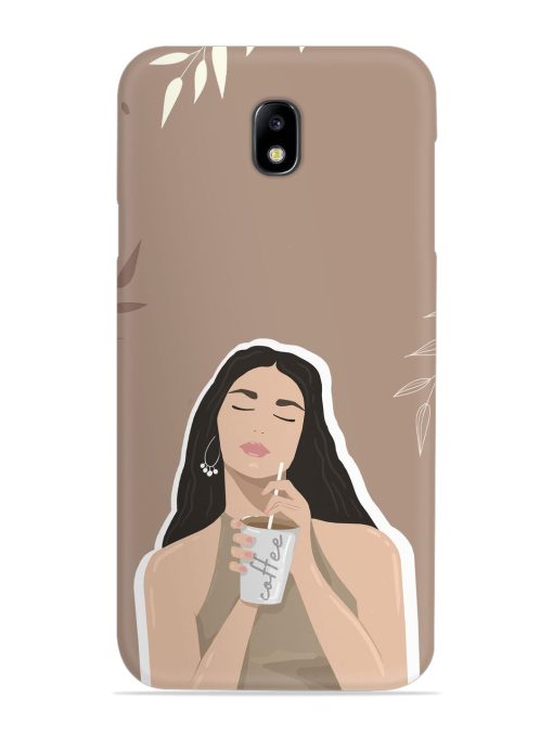 Girl With Coffee Snap Case for Samsung Galaxy J7 (2017) Edge Zapvi