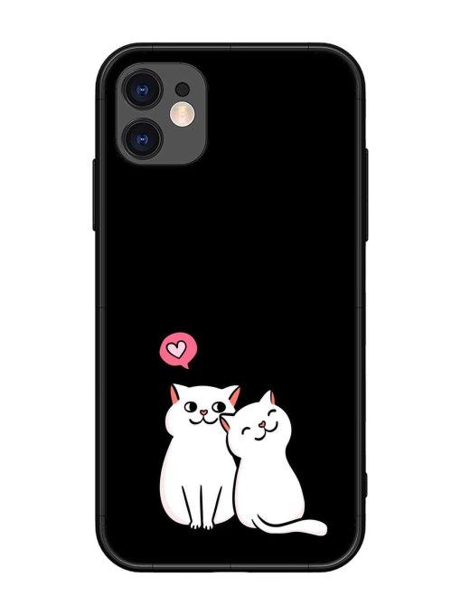 Cat Love Glossy Metal Phone Cover for Apple Iphone 11 Edge Zapvi