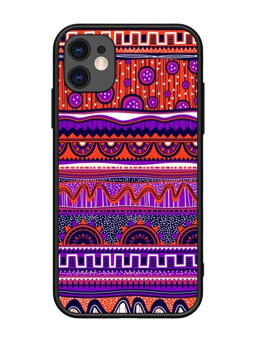 Ethnic Seamless Pattern Glossy Metal TPU Phone Cover for Apple Iphone 11 Edge Zapvi