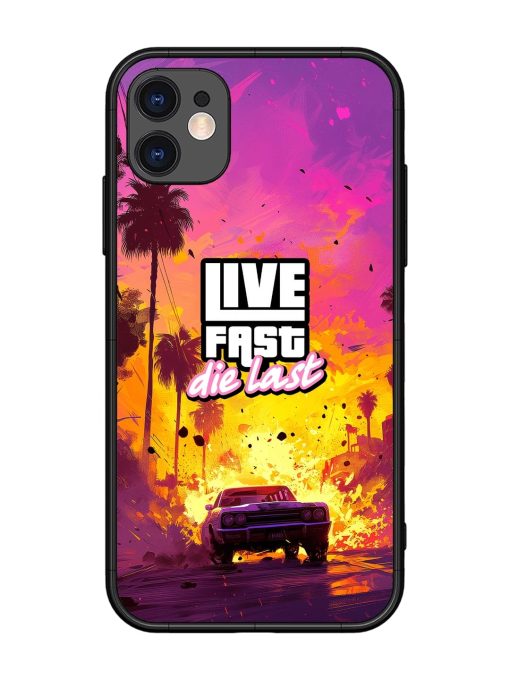 Live Fast Glossy Metal Phone Cover for Apple Iphone 11 Edge Zapvi